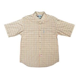 Columbia outdoors Men’s shirt medium button-down short sleeve blue red orange